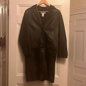 Lambskin black leather coat
